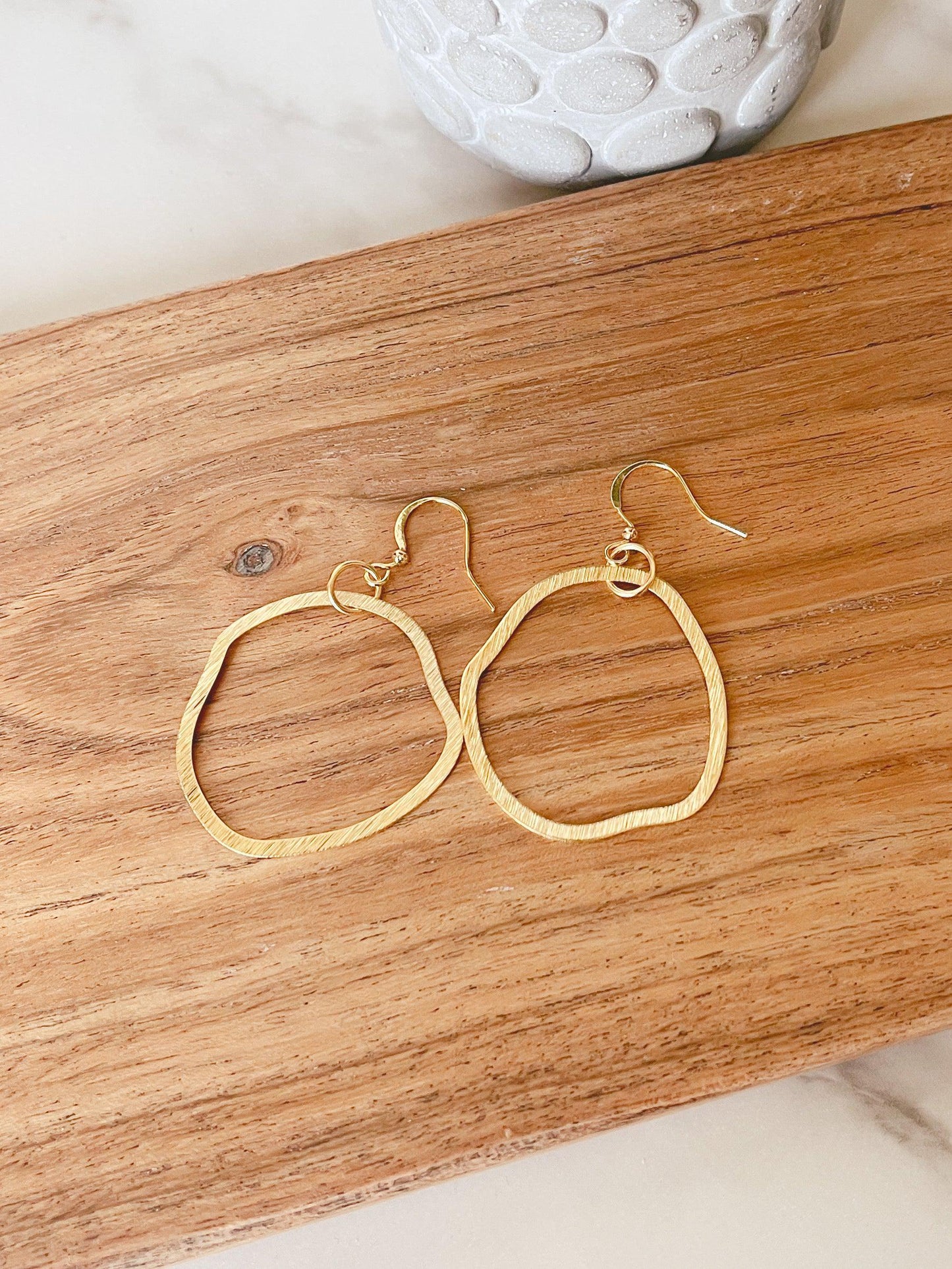 Modern gold hoop earrings