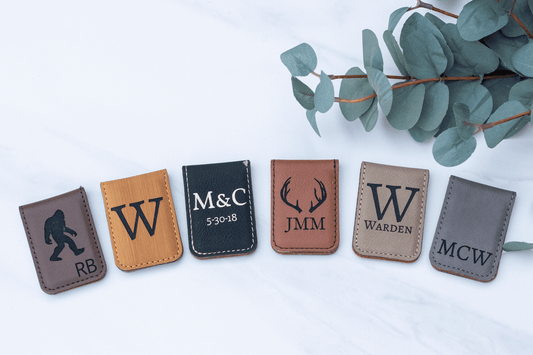 Personalized Leather Money Clip