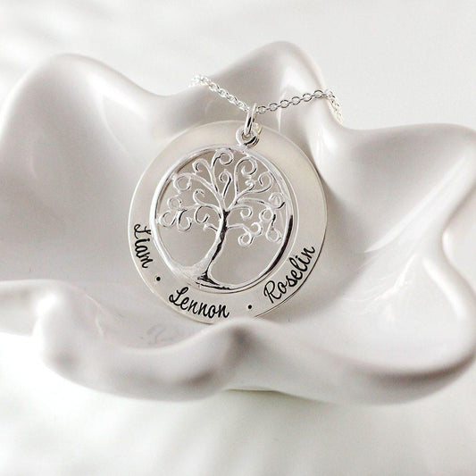 Sterling Silver Necklace with Curly Tree