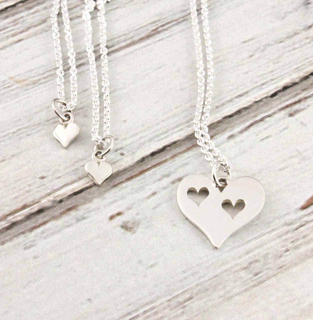 Mother Daughter Hearts of My Heart Necklace Set