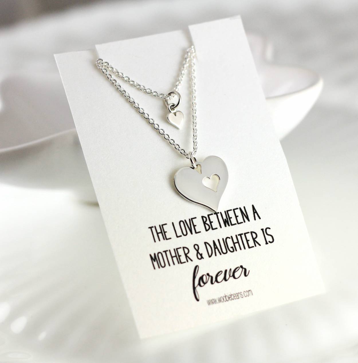 Mother Daughter Piece of My Heart Necklace Set
