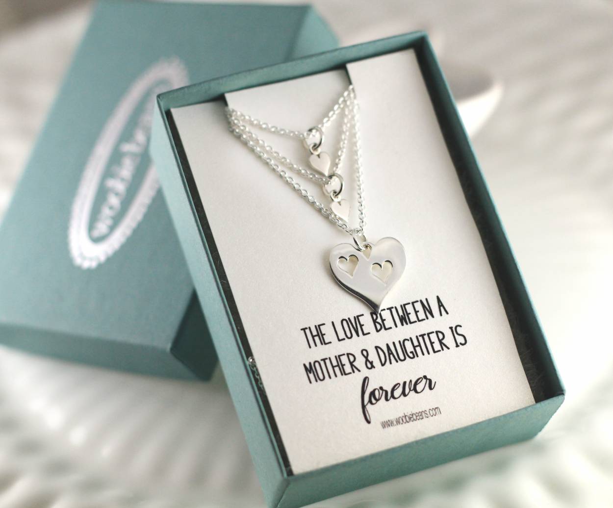 Mother Daughter Hearts of My Heart Necklace Set