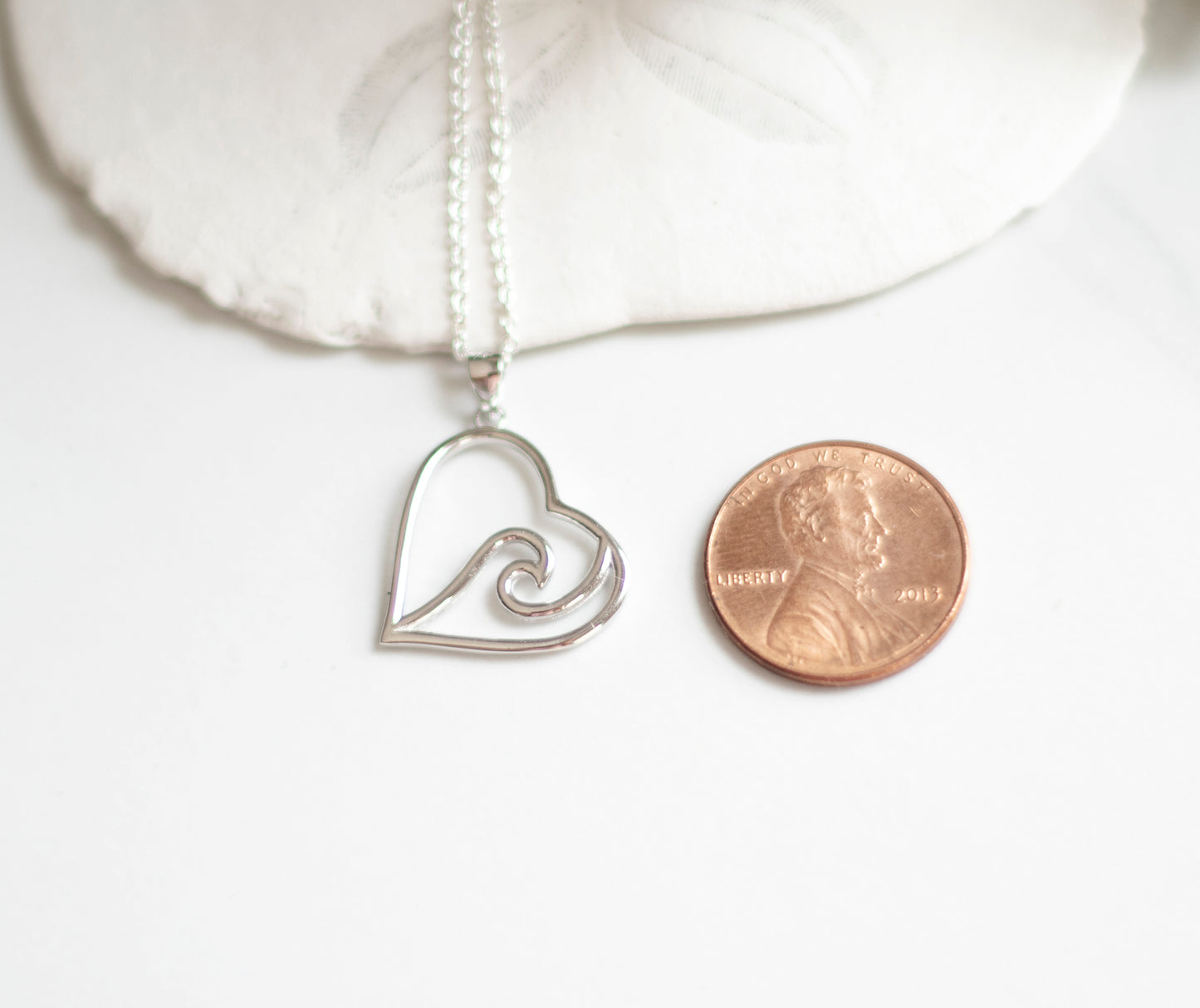 Wave in Heart Necklace