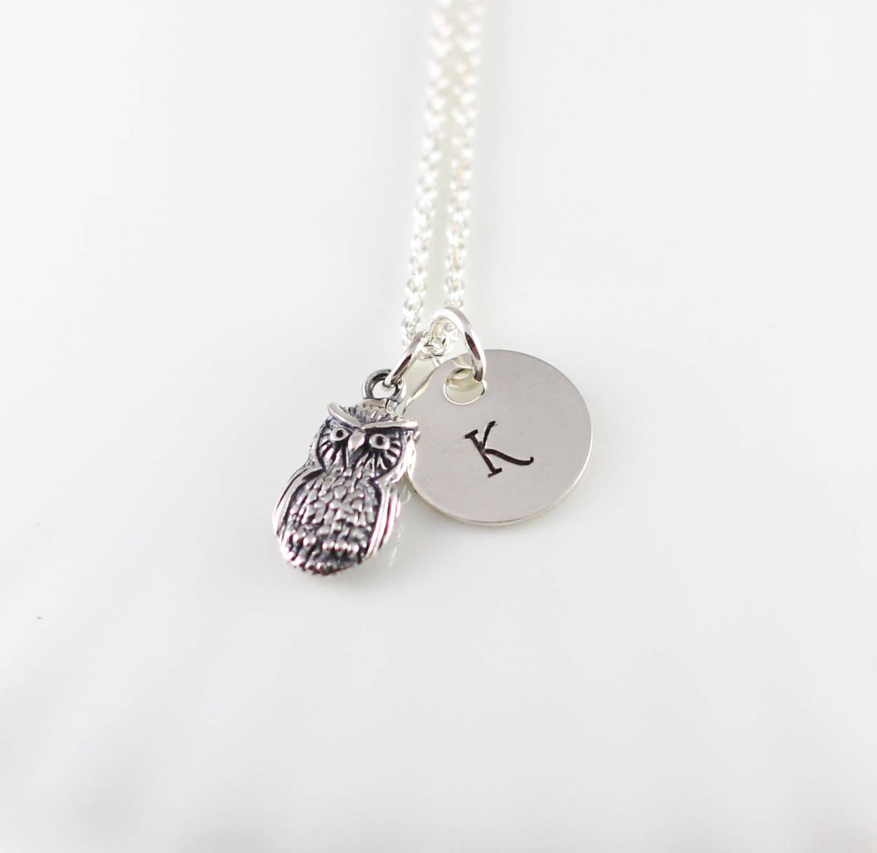 Owl Initial Necklace