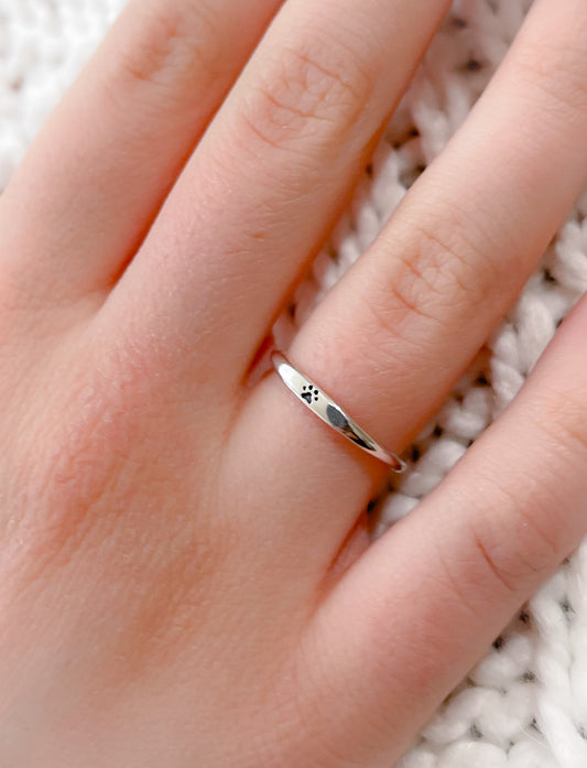 Paw Print Skinny Ring