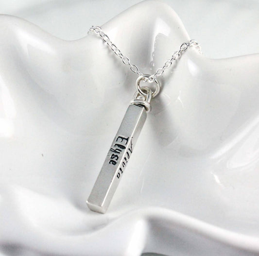 Sterling silver swivel bar necklace