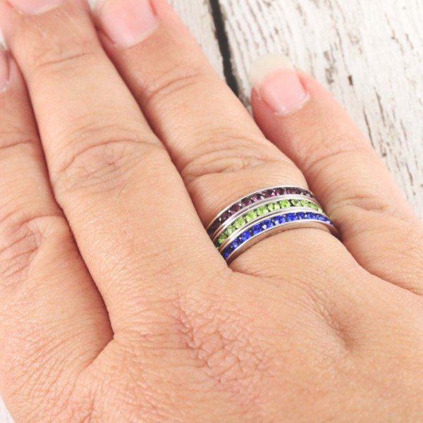Sterling Silver Birthstone Stacking Rings