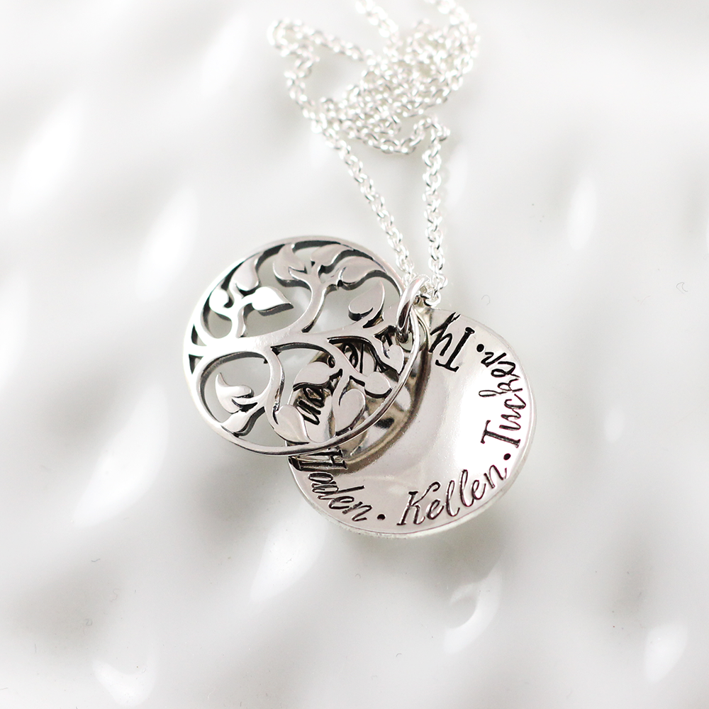 Sterling Silver Personalized Family Tree Necklace