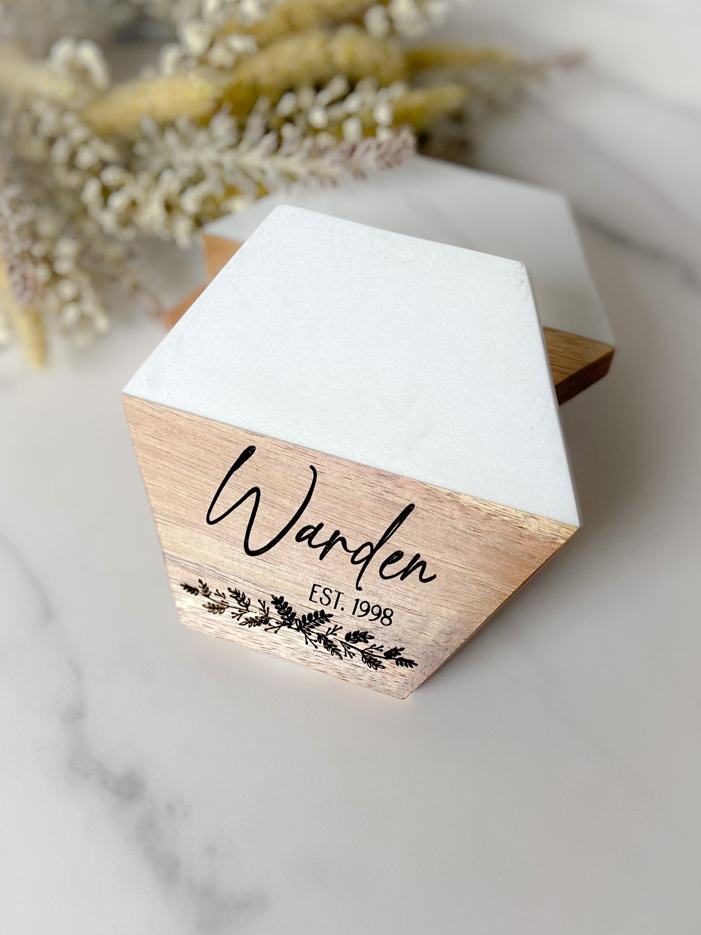 Personalized Marble and Wood Coasters